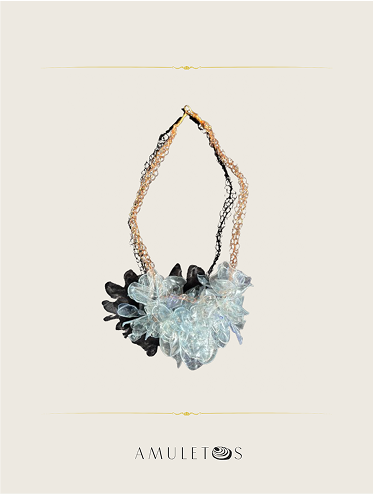 Collar trama plástico reciclado Coral